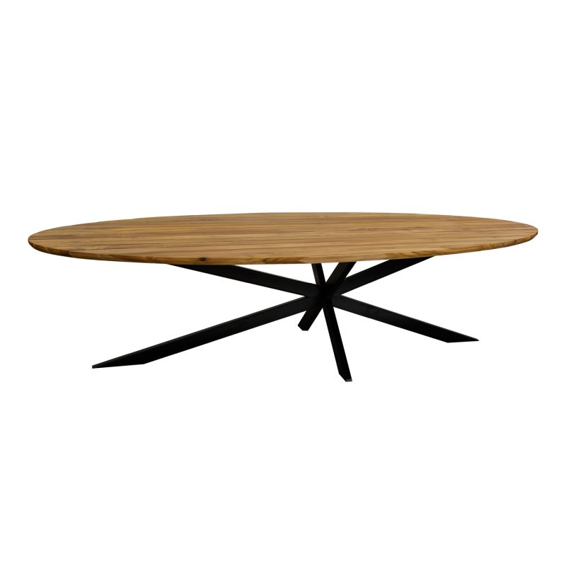Table d'extérieur ovale en teck - Image 2