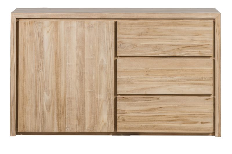 Buffet en teck 1 porte 3 tiroirs