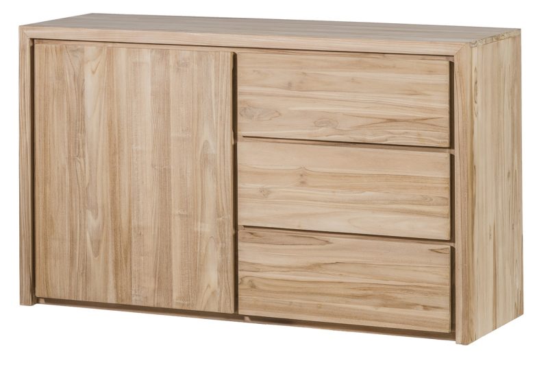 Buffet en teck 1 porte 3 tiroirs - Image 2
