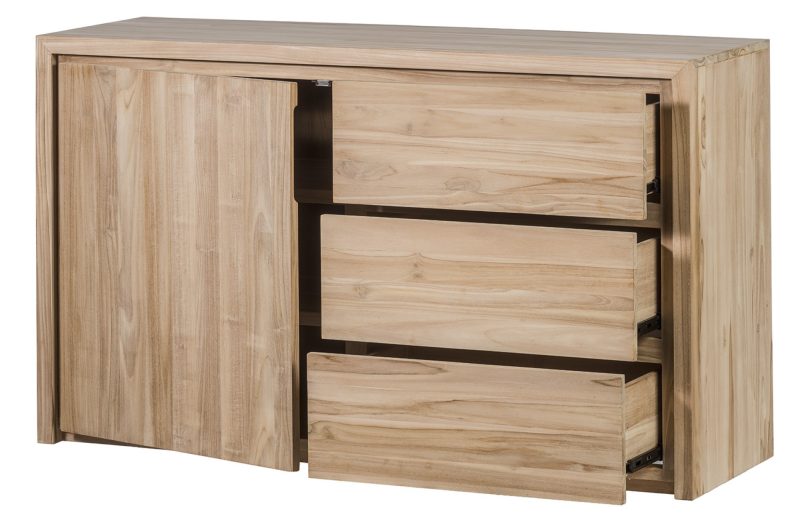 Buffet en teck 1 porte 3 tiroirs - Image 3