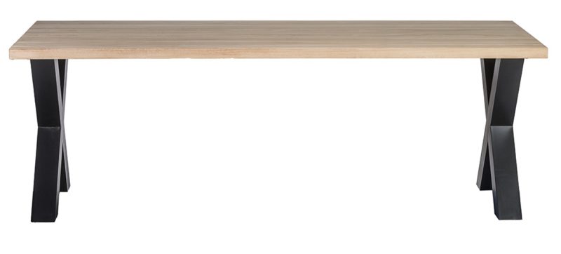 Table à diner teck piètement métal x (220 x 100cm) - Image 2