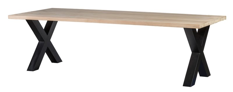 Table à diner teck piètement métal (260 x 100cm) - Image 2
