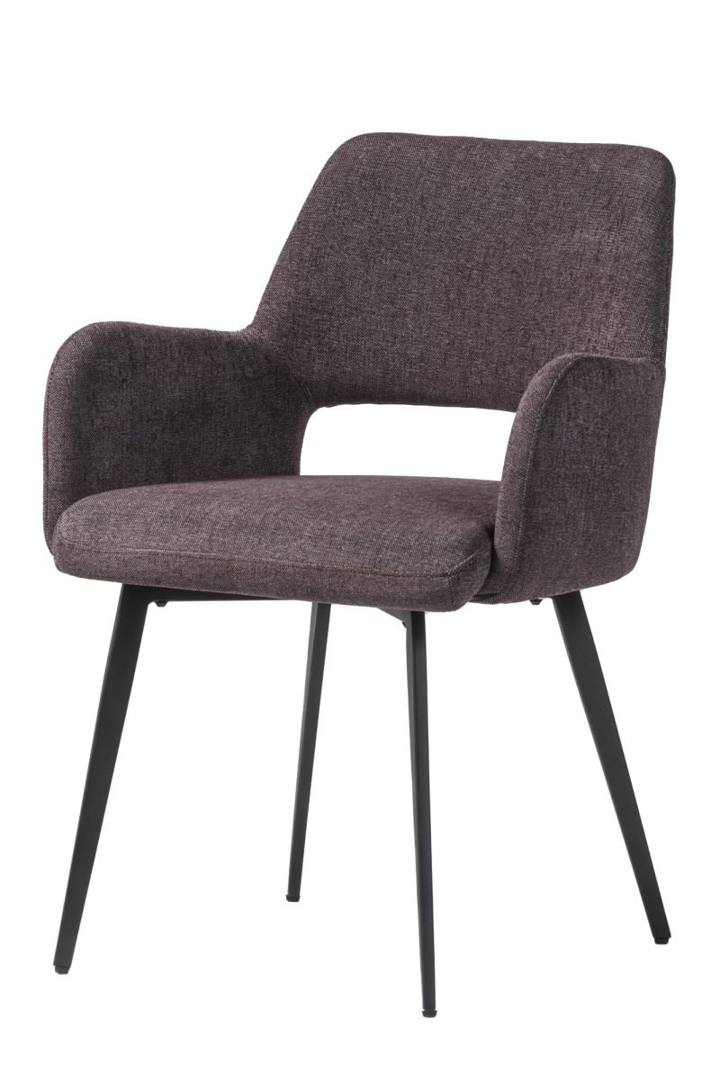 Fauteuil à dossier ouvert en tissu merlot