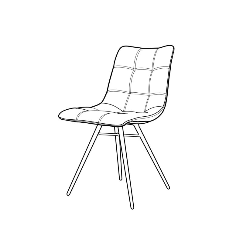 Chaise de salle à manger sans accoudoirs moka "orlando" - Image 5