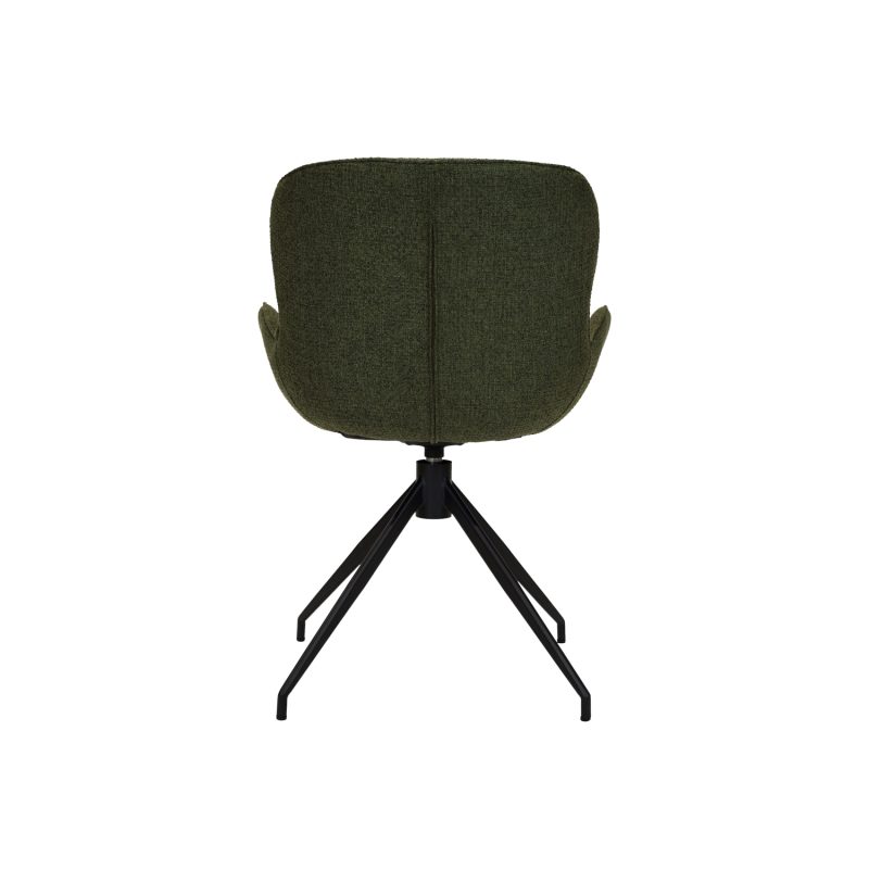 Chaise pivotant rembourré couleur vert foncé - Image 3