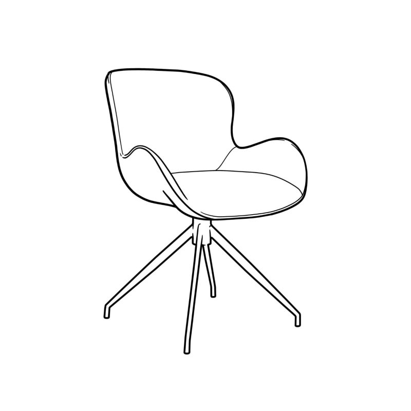 Chaise pivotant rembourré couleur vert foncé - Image 5