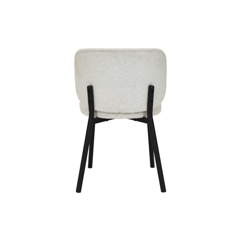 Chaise de salle à manger en tissu bouclé écru
