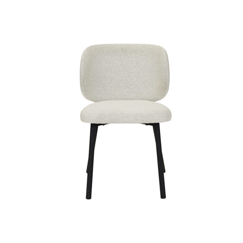 Chaise de salle à manger en tissu bouclé écru - Image 2