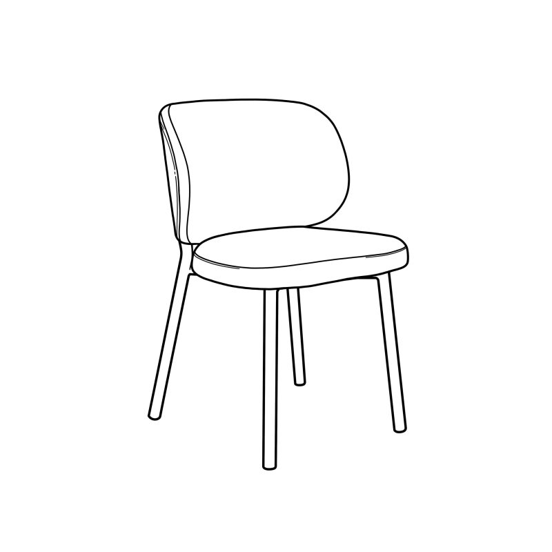 Chaise de salle à manger en vert olive, tissu bouclé - Image 4