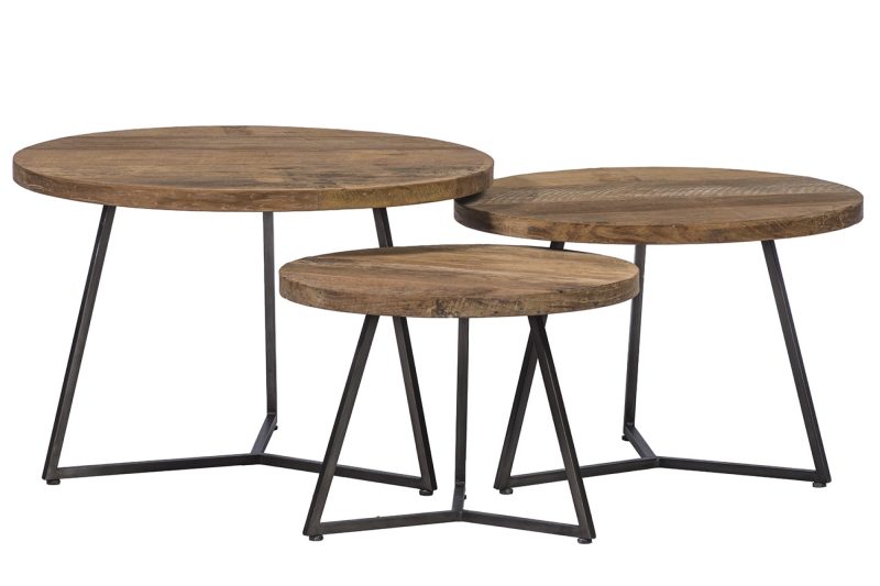 Table basse 3 pièces ronde