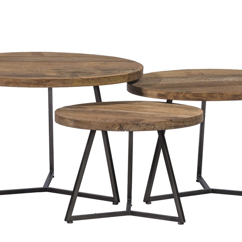 Table basse 3 pièces ronde